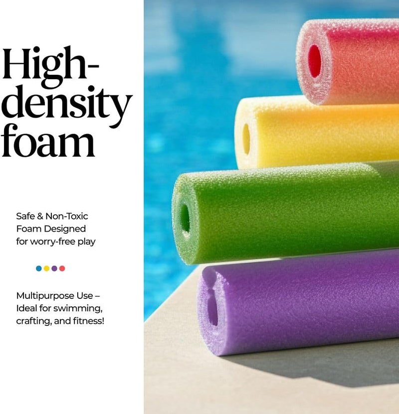 Play22 Pool Noodles Foam - Soft Large Rainbow Foam Noodle Tube, 6 Colors Bulk Swim Noodles, Multi-Purpose, Pool Toy, Floating Training Device, Exercise Aid, Craft Projects - Image 5
